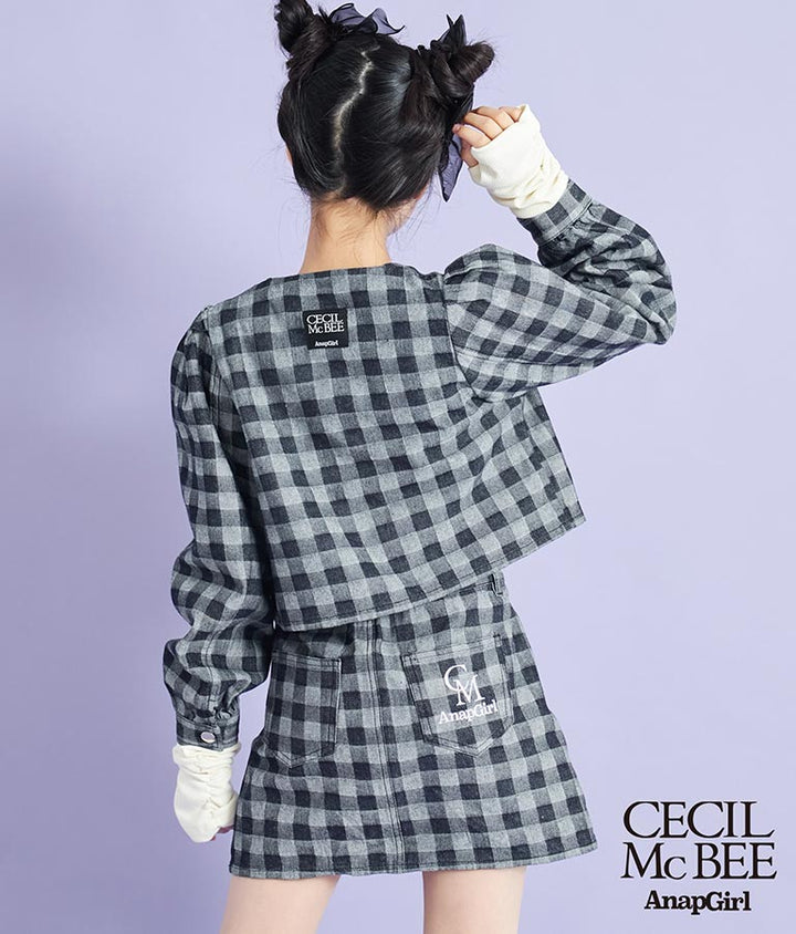CECILMcBEE×ANAPGiRLチェック柄デニムジャケット 915-7226