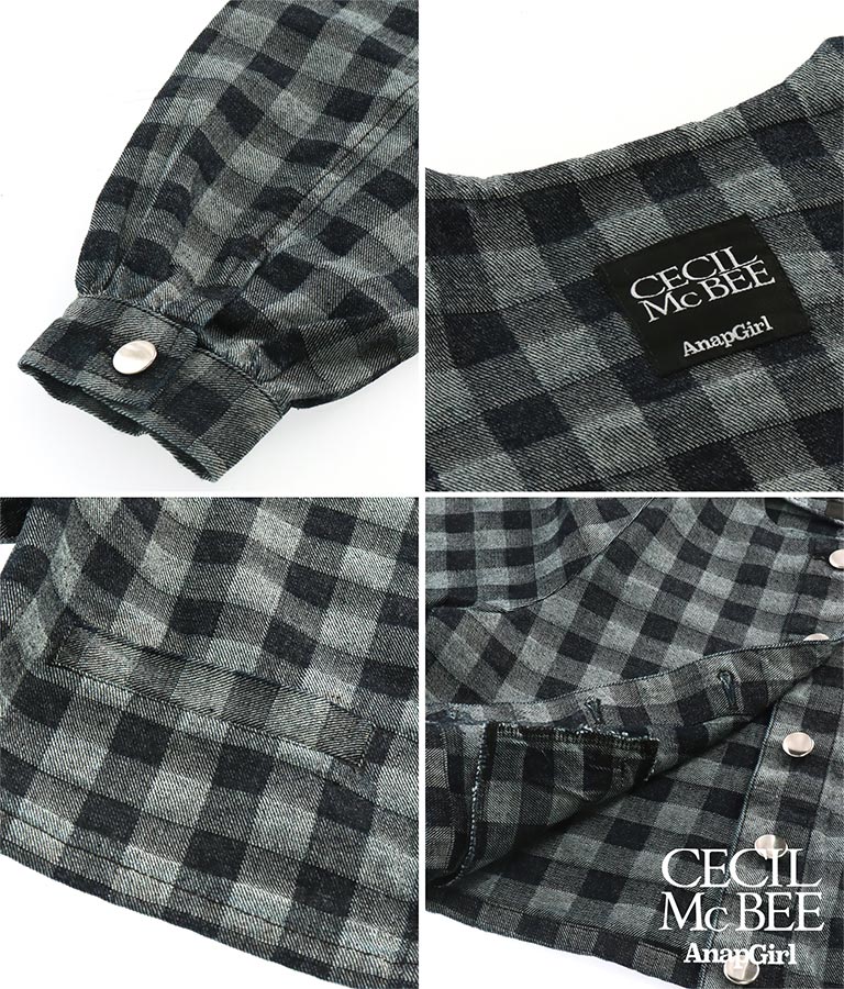 CECILMcBEE×ANAPGiRLチェック柄デニムジャケット 915-7226