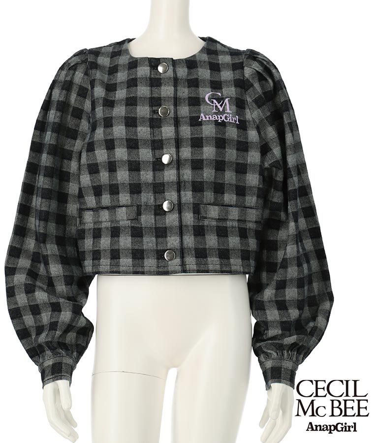 CECILMcBEE×ANAPGiRLチェック柄デニムジャケット 915-7226