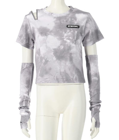 アームウォーマー付刺繍Tシャツ