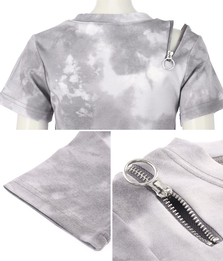 アームウォーマー付 刺繍 Tシャツ 913-7279