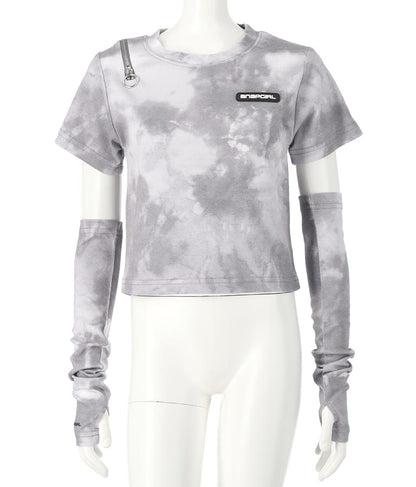 アームウォーマー付 刺繍 Tシャツ 913-7279