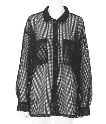 メッシュ オーバーサイズ シャツ 154-5440