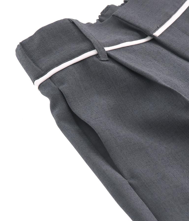 ウエスト ベルトテープ デザイン ワイドパンツ【セットアップ着用可】 792-8976