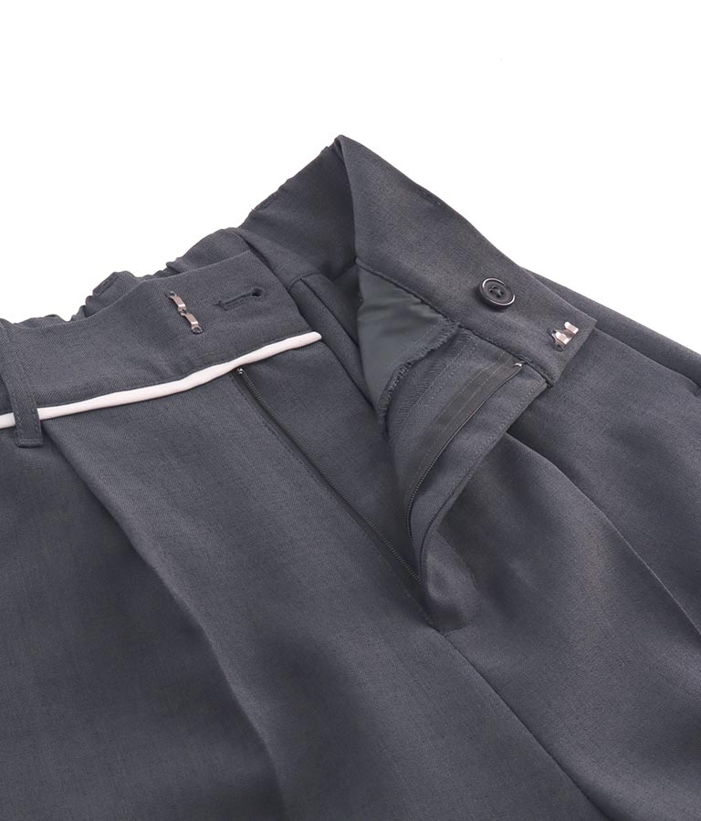 ウエスト ベルトテープ デザイン ワイドパンツ【セットアップ着用可】 792-8976