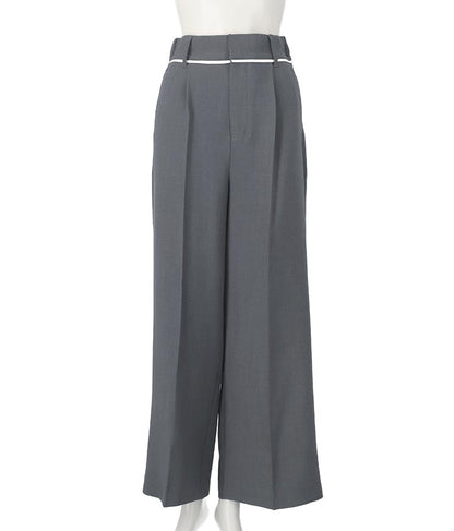 ウエスト ベルトテープ デザイン ワイドパンツ【セットアップ着用可】 792-8976