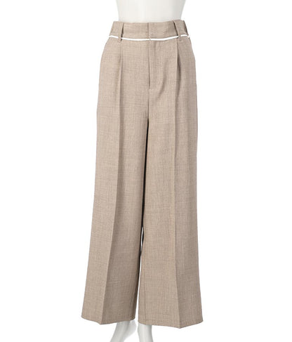 ウエスト ベルトテープ デザイン ワイドパンツ【セットアップ着用可】 792-8976