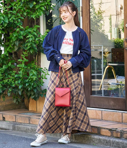バイヤスチェックフレアスカート