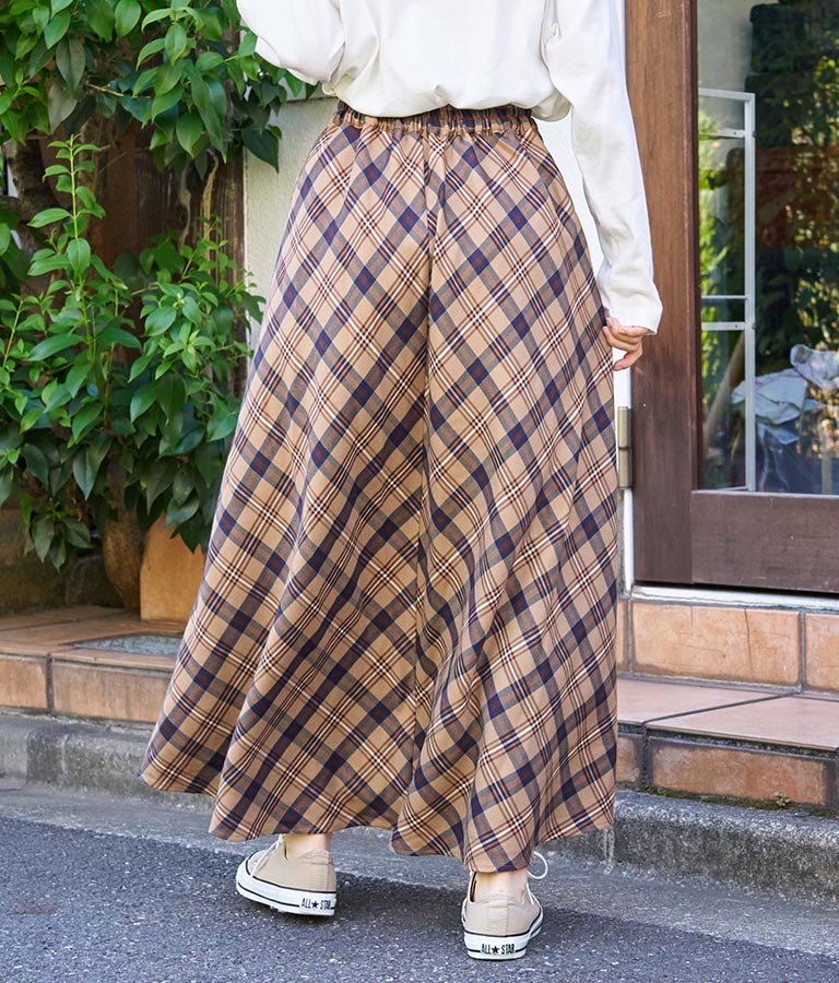 バイヤスチェックフレアスカート 521-6728