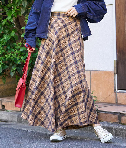 バイヤスチェックフレアスカート 521-6728