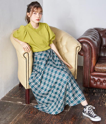 バイヤスチェックフレアスカート 521-6728