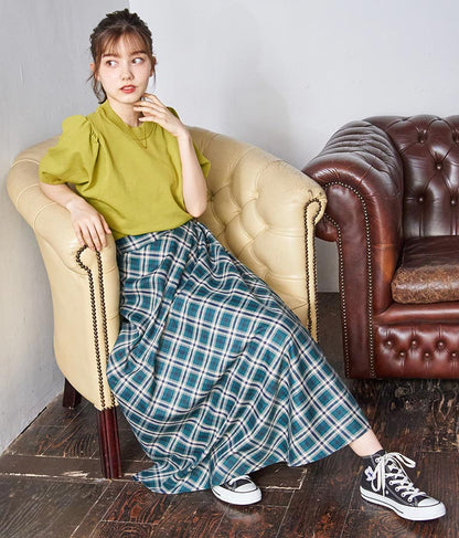 バイヤスチェックフレアスカート 521-6728