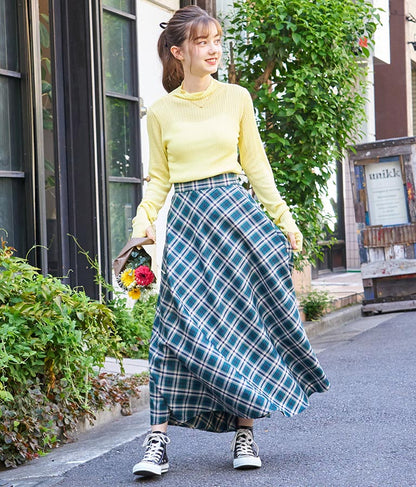 バイヤスチェックフレアスカート 521-6728