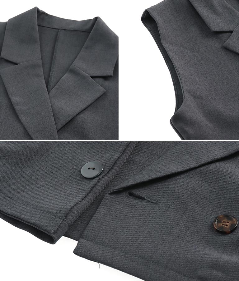 クロップド丈ベスト【セットアップ着用可】