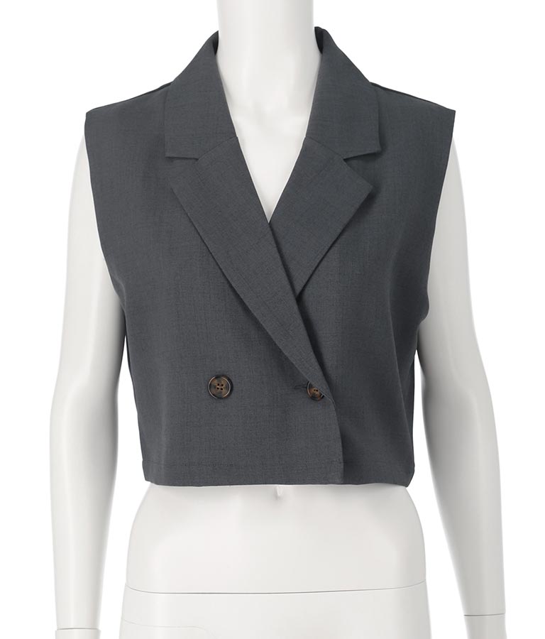 クロップド丈ベスト【セットアップ着用可】 794-8977