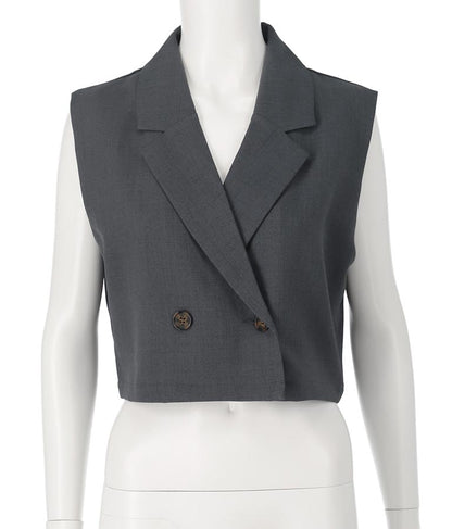 クロップド丈ベスト【セットアップ着用可】 794-8977