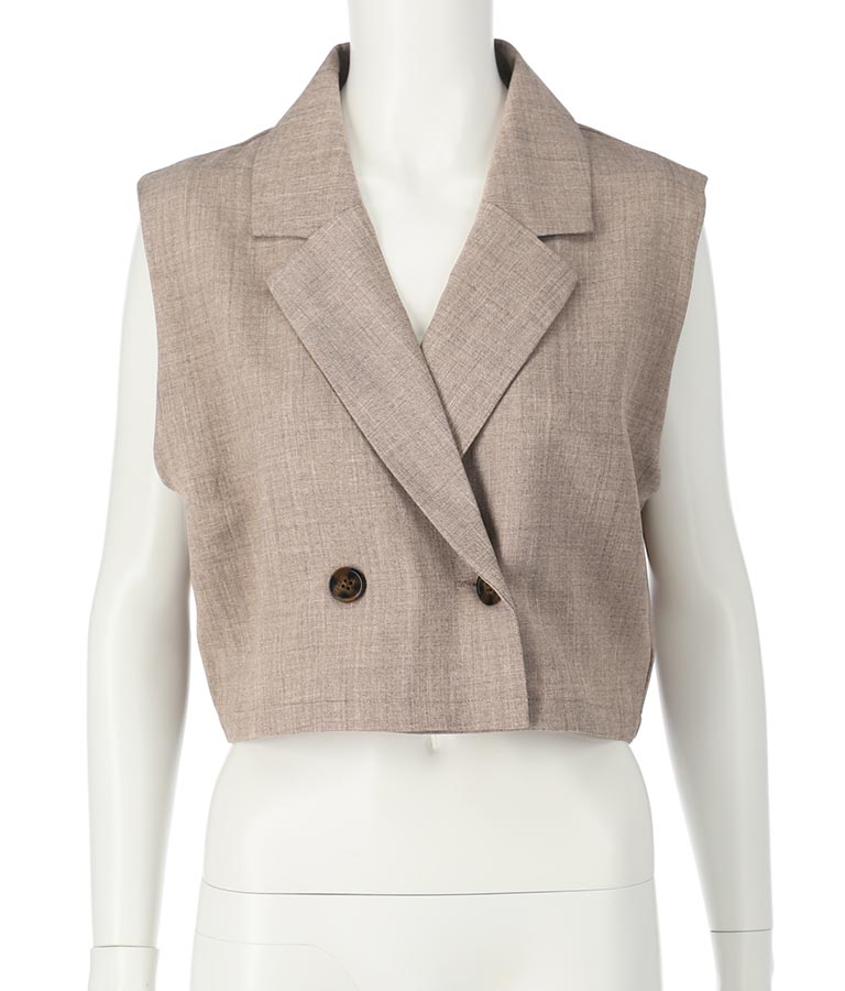 クロップド丈ベスト【セットアップ着用可】 794-8977