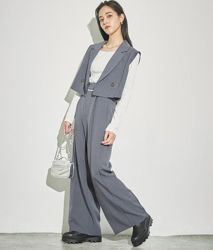 クロップド丈ベスト【セットアップ着用可】 794-8977