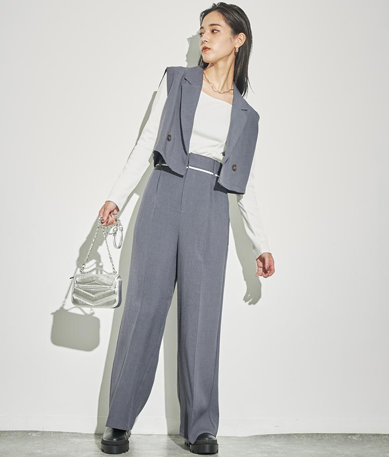 クロップド丈ベスト【セットアップ着用可】 794-8977