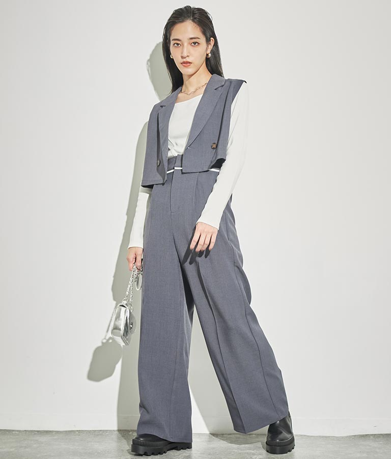 クロップド丈ベスト【セットアップ着用可】 794-8977