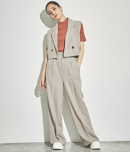 クロップド丈ベスト【セットアップ着用可】 794-8977