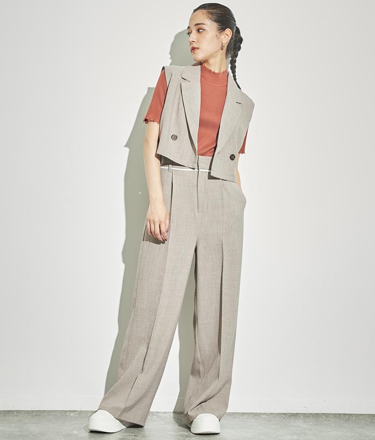 クロップド丈ベスト【セットアップ着用可】 794-8977