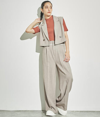 クロップド丈ベスト【セットアップ着用可】 794-8977