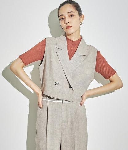 クロップド丈ベスト【セットアップ着用可】 794-8977