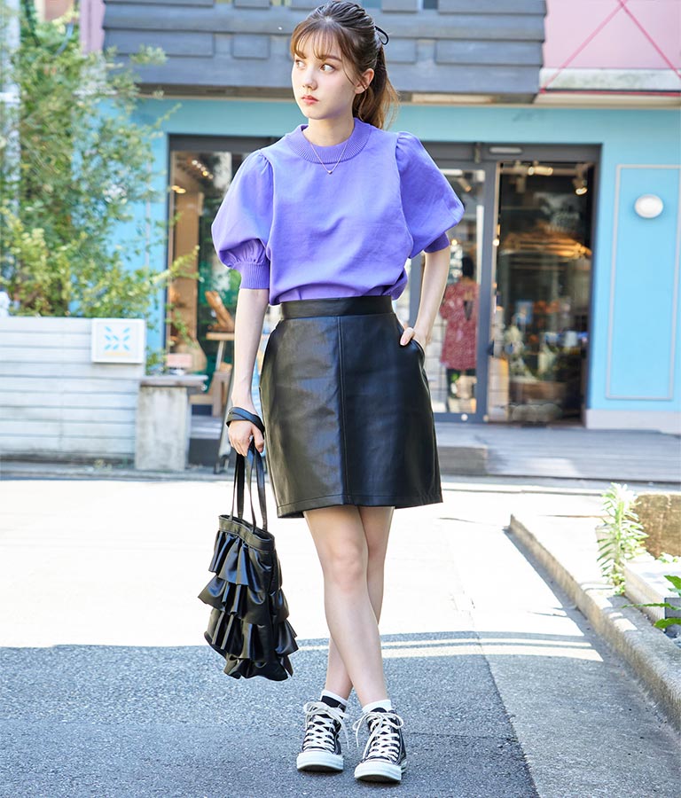 フェイクレザー ミニ スカート 521-6741