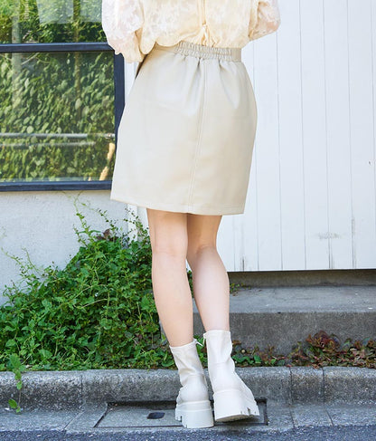 フェイクレザー ミニ スカート 521-6741