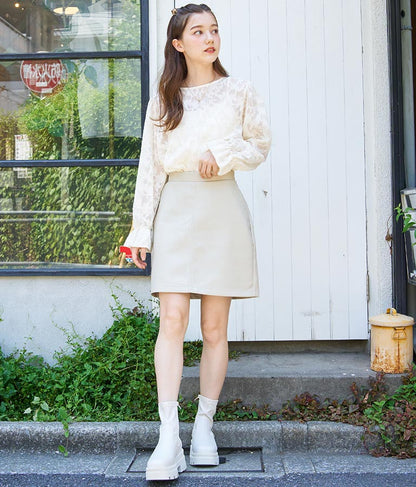 フェイクレザー ミニ スカート 521-6741