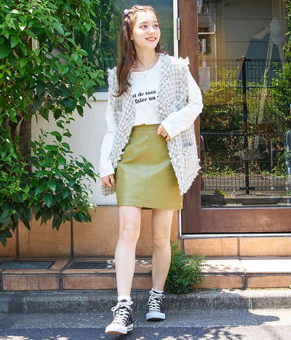 フェイクレザー ミニ スカート 521-6741