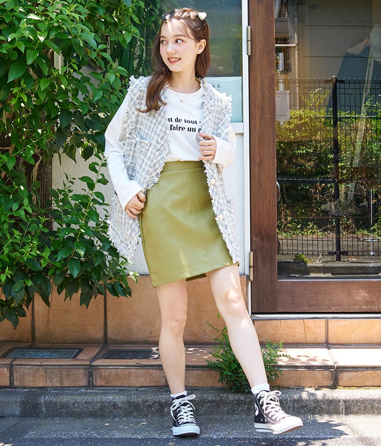 フェイクレザー ミニ スカート 521-6741