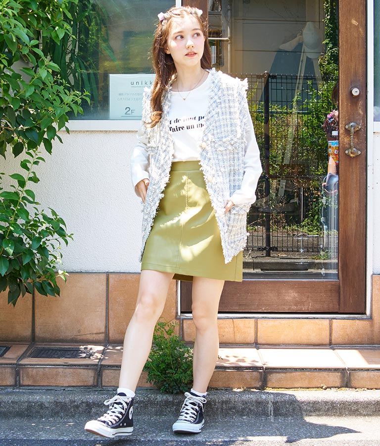 フェイクレザー ミニ スカート 521-6741