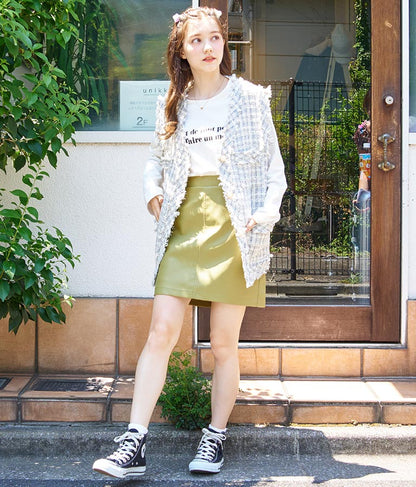 フェイクレザー ミニ スカート 521-6741