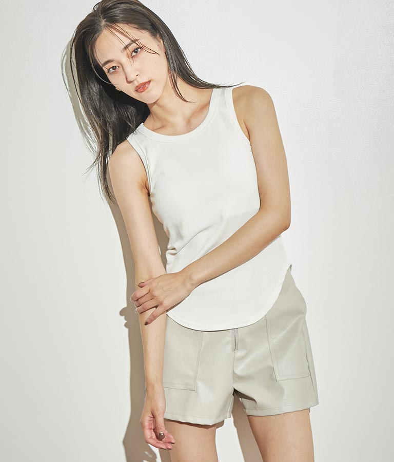 パッド付きリブタンクトップ 153-5443