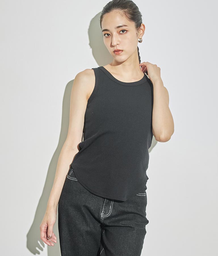パッド付きリブタンクトップ 153-5443