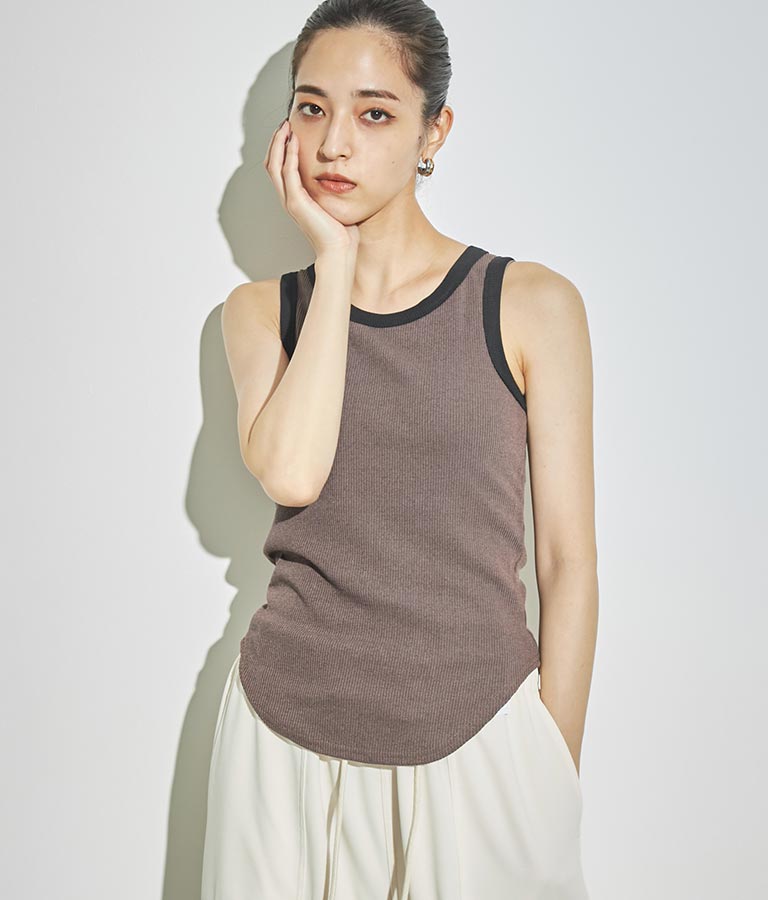 パッド付きリブタンクトップ 153-5443
