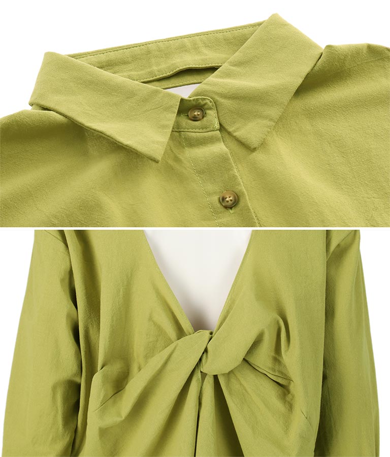 バックオープン ツイスト デザインシャツ 154-5442