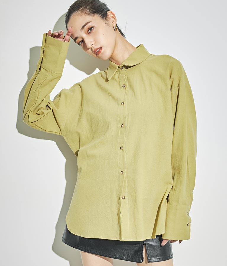 バックオープン ツイスト デザインシャツ 154-5442