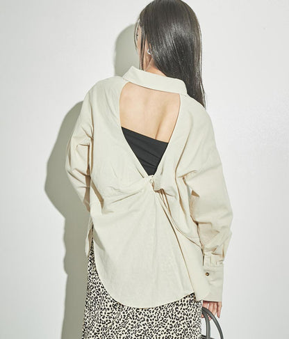 バックオープン ツイスト デザインシャツ 154-5442