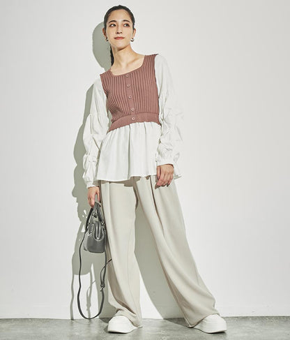 タック ワイド パンツ 792-8983