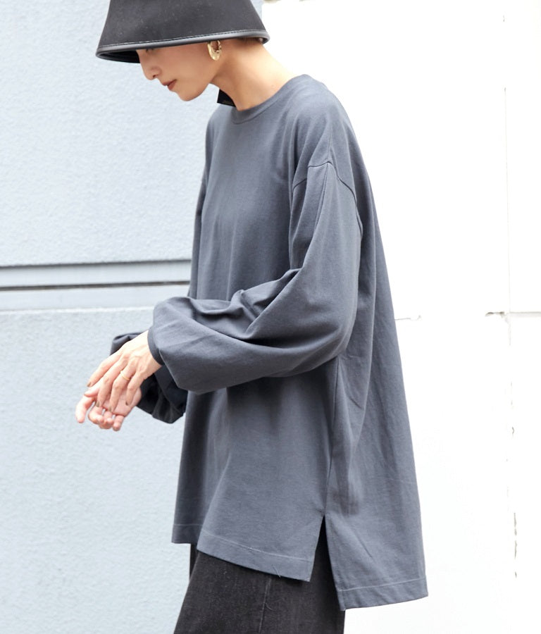 バック タック ボリューム スリーブ ロング Tシャツ 363-9165