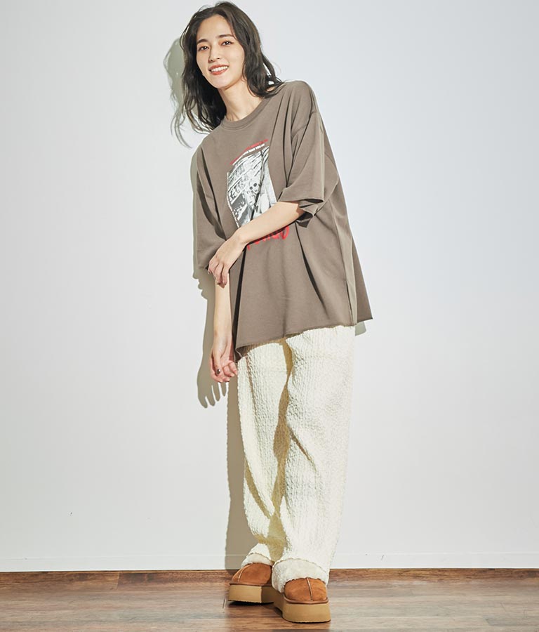 ジャガードカットソーワイドパンツ【セットアップ着用可】 792-9019