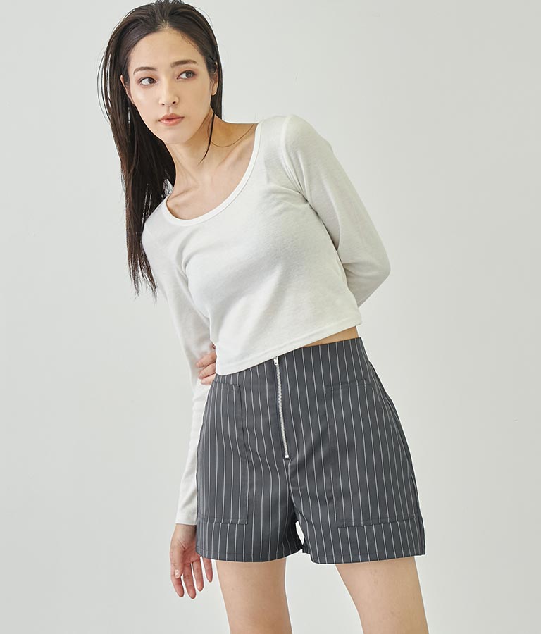 ベーシックUネックロングTシャツ 793-8987