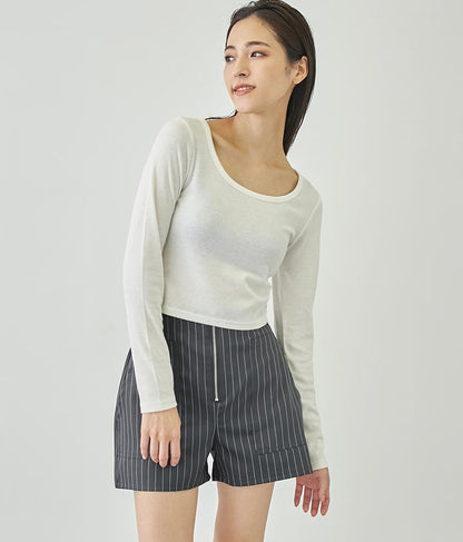 ベーシックUネックロングTシャツ 793-8987