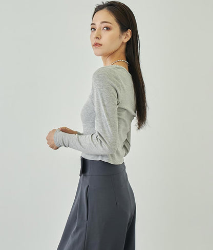 ベーシックUネックロングTシャツ 793-8987