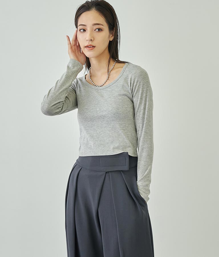 ベーシックUネックロングTシャツ 793-8987