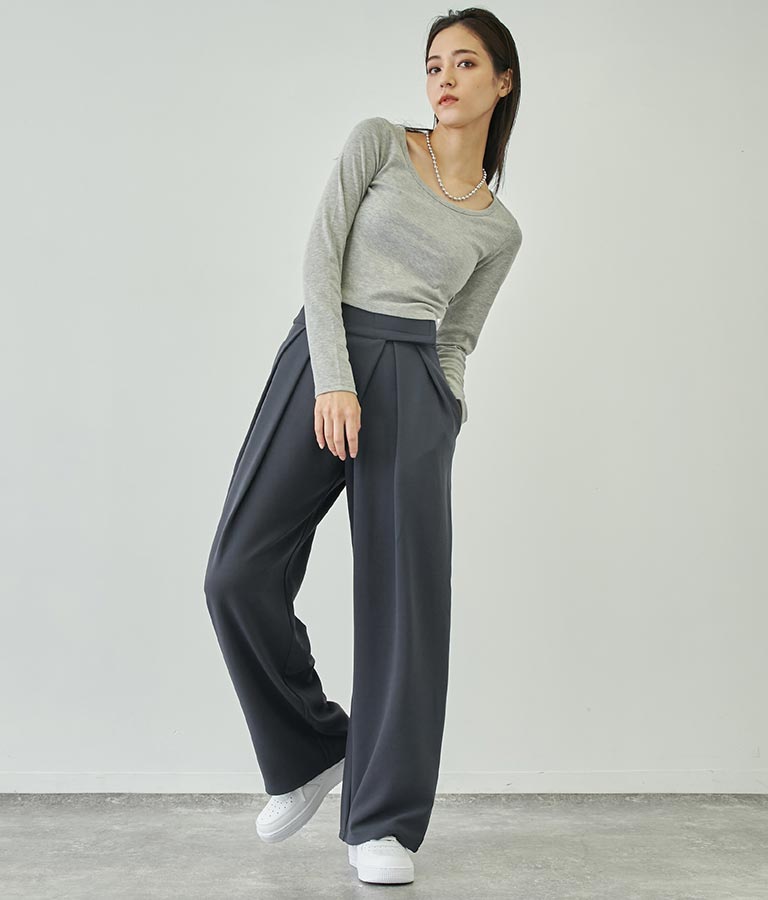 ベーシックUネックロングTシャツ 793-8987