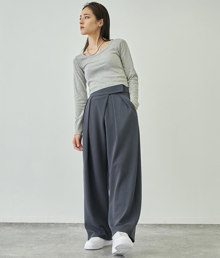 ベーシックUネックロングTシャツ 793-8987